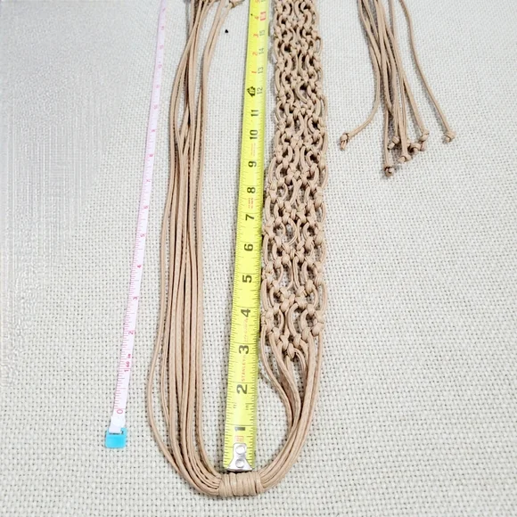 Southwest Boho Braided Leather & Fringe Belt - Picture 8 of 8